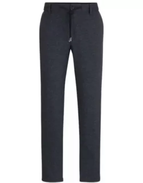 Regular-fit trousers in printed jersey- Dark Blue Men's Casual Pant