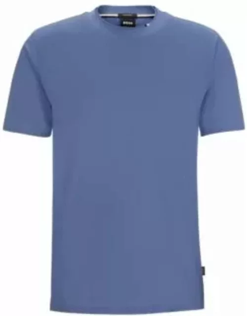 Cotton-jersey T-shirt with signature-stripe collar- Light Blue Men's T-Shirt