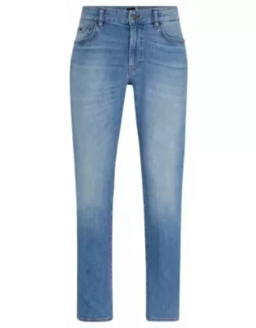 Slim-fit jeans in blue super-soft stretch denim- Blue Men's Jean