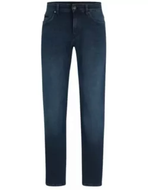 Slim-fit jeans in blue performance-stretch denim- Blue Men's Jean