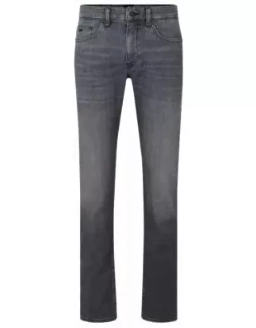Slim-fit jeans in black denim- Dark Grey Men's Jean