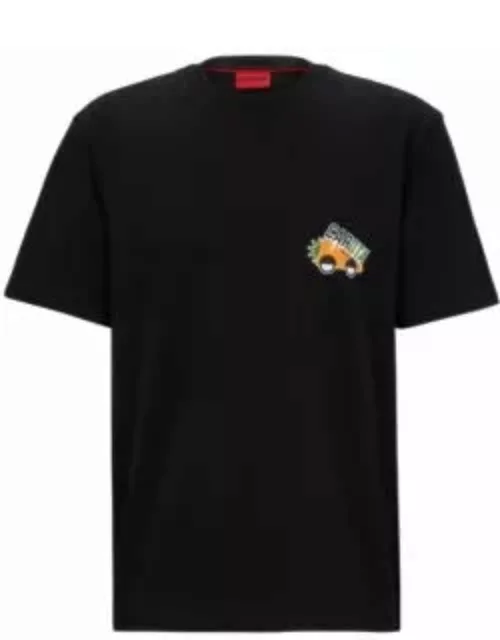 Relaxed-fit T-shirt in with seasonal artwork- Black Men's T-Shirt