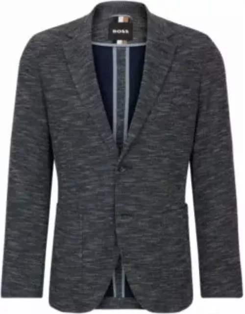 Regular-fit jacket in micro-patterned stretch jersey- Dark Blue Men's Sport Coat