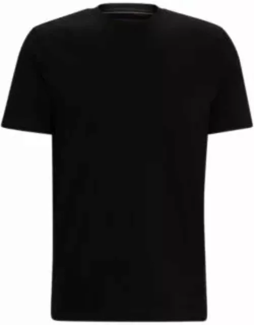 Regular-fit crew-neck T-shirt in mercerized cotton- Black Men's T-Shirt