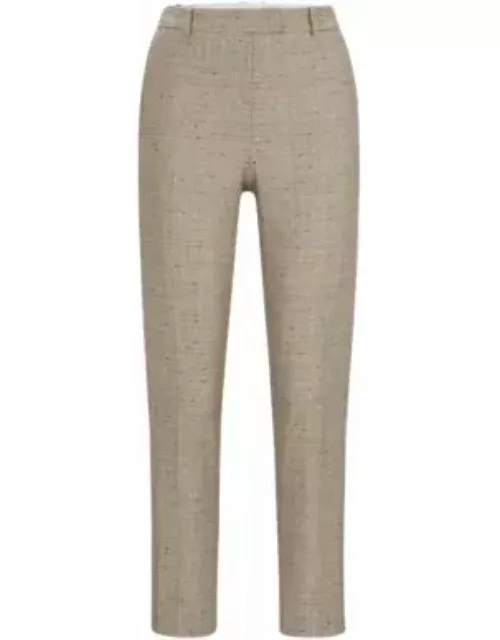 Regular-fit trousers in a checked virgin-wool blend- Patterned Women's Formal Pant