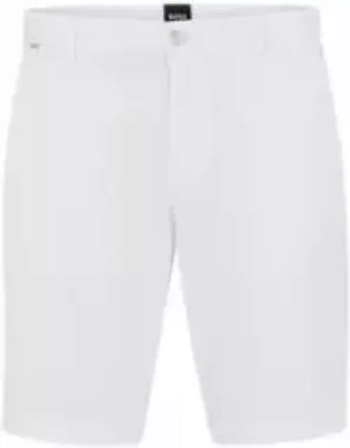 Slim-fit shorts in stretch-cotton twill- White Men's Short