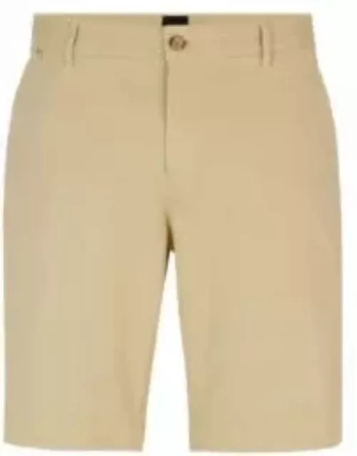 Slim-fit shorts in stretch-cotton twill- Light Beige Men's Short