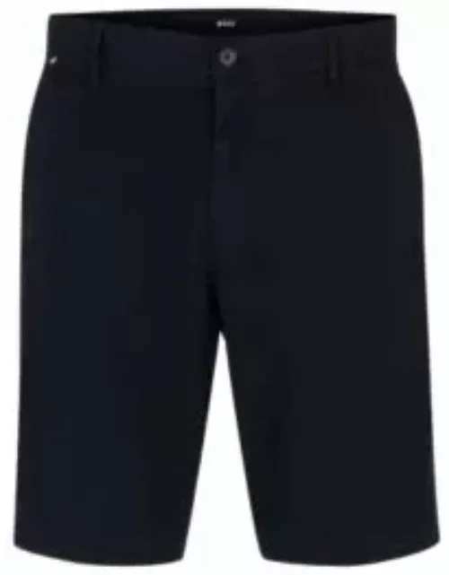 Slim-fit shorts in stretch-cotton twill- Dark Blue Men's Short