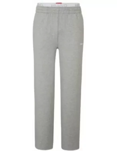 Open-hem tracksuit bottoms with double waistband- Silver Women's Underwear, Pajamas, and Sock