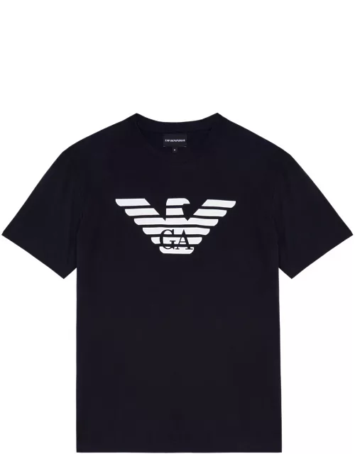 Emporio Armani Logo-print Cotton T-shirt - Navy