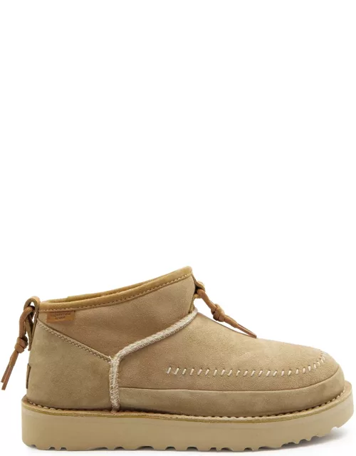 Ugg Ultra Mini Crafted Regenerate Suede Ankle Boots - Sand - 39 (IT39/ UK6)