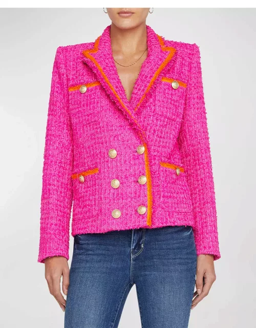 Alectra Neon Tweed Collared Jacket