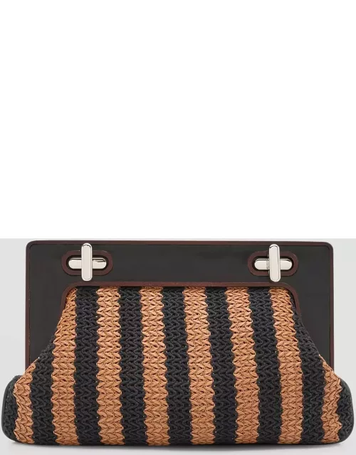 Alba Frame Striped Clutch Bag