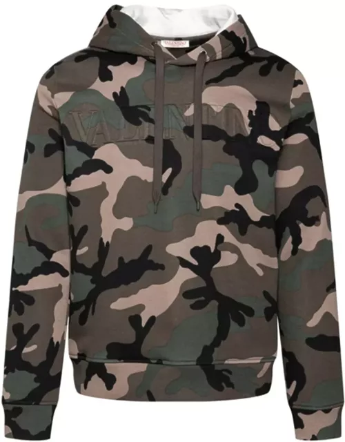 Valentino Camouflage Pattern Hoodie Sweatshirt