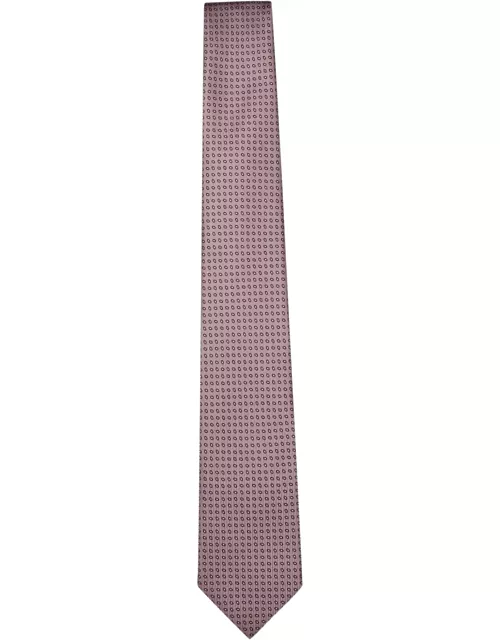 Brioni Geometric Pink Tie