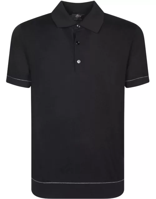 Brioni Sea Island Black Polo Shirt