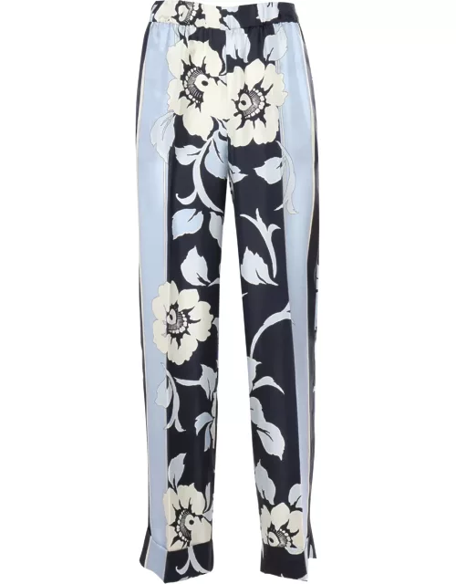 Parosh Floral Print Silk Trouser