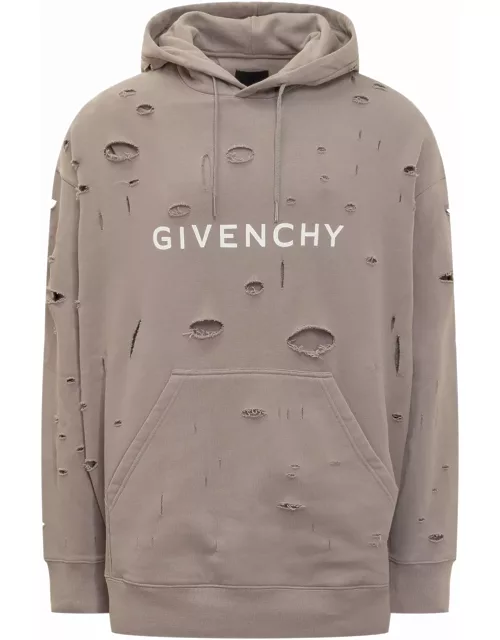 Givenchy Sweatshirt In Ripped Gauze Fabric