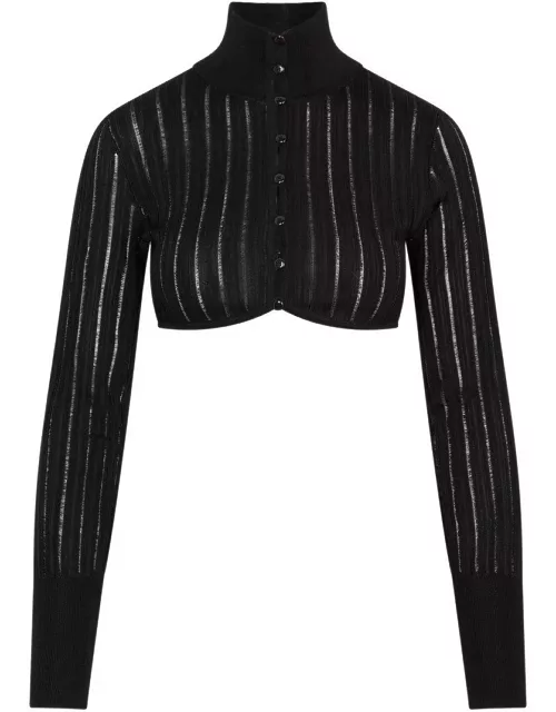 Alaia Long Sleeved Knitted Cropped Cardigan