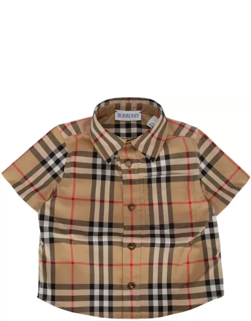 Burberry Check Pattern Short-sleeved Shirt