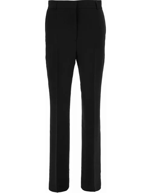 Totême Black Flared Tailored Pants In Viscose Blend Woman