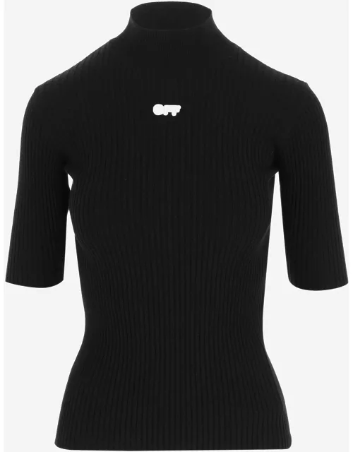 Off-White Stretch Wool Pullover With Logo