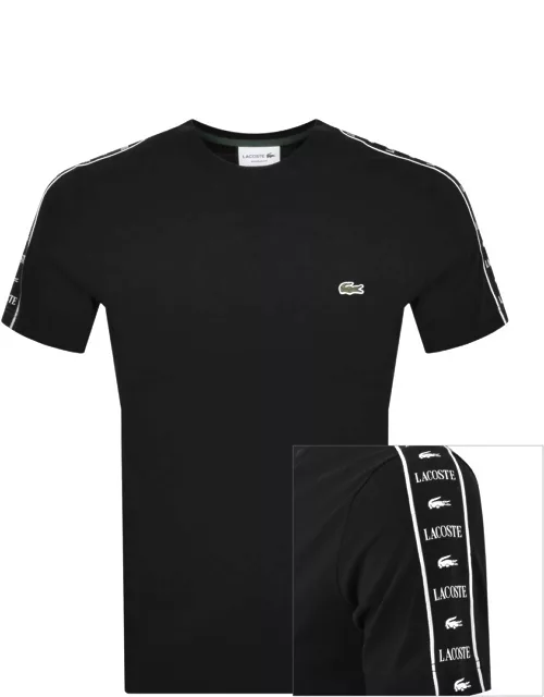 Lacoste Tape Logo Crew Neck T Shirt Black