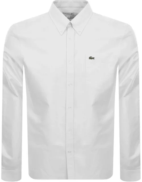 Lacoste Woven Long Sleeved Shirt White