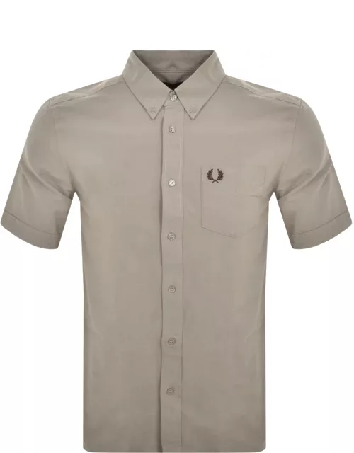 Fred Perry Oxford Short Sleeve Shirt Grey