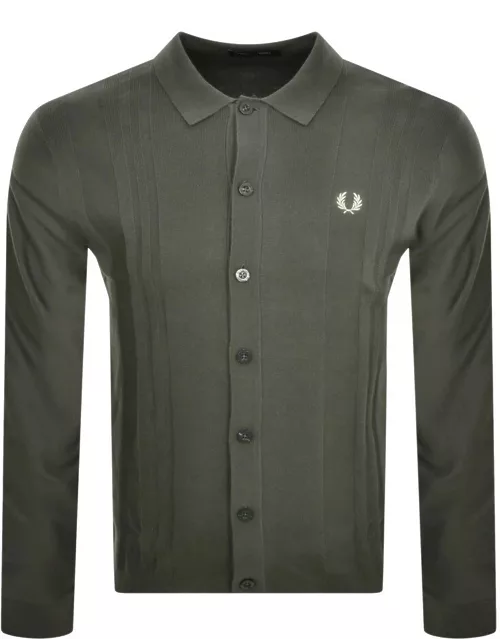 Fred Perry Long Sleeved Knit Shirt Green