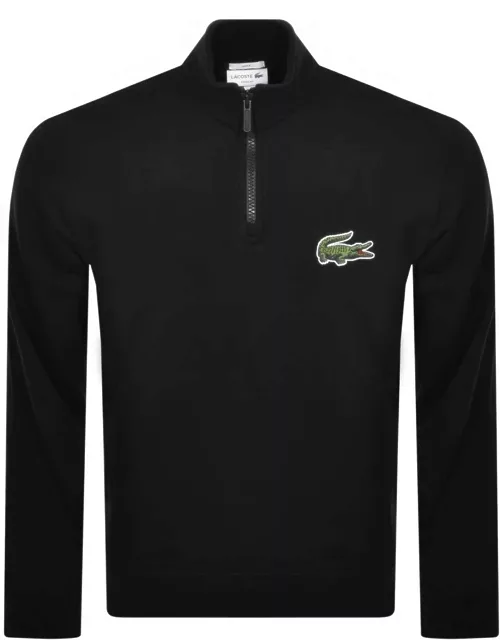Lacoste Half Zip Logo Sweatshirt Black