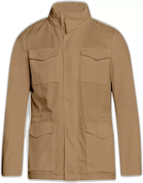 Men's Cotton Concealed-Zip Safari Jacket