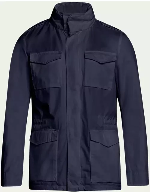 Men's Cotton Concealed-Zip Safari Jacket