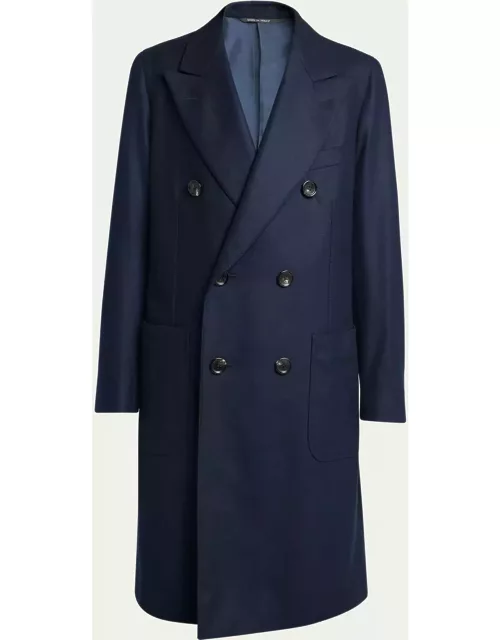 Herwin Double-Breasted Wool Cashmere Flannel Coat