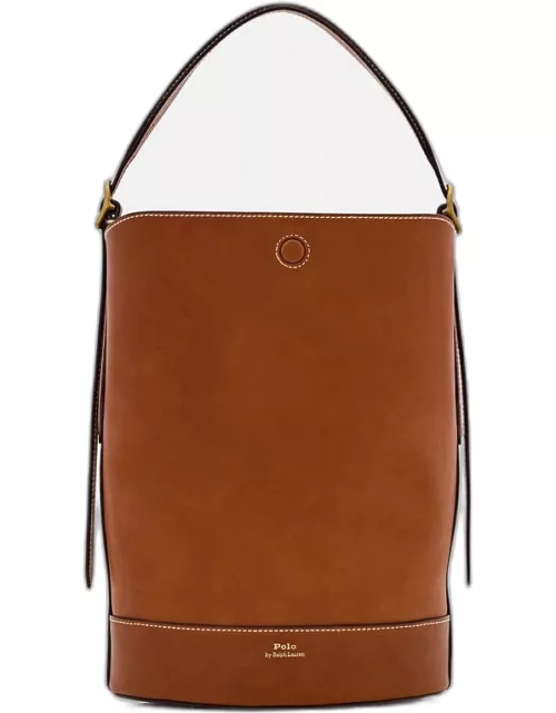 Polo Ralph Lauren Medium Bucket Leather Shoulder Bag Brown TU
