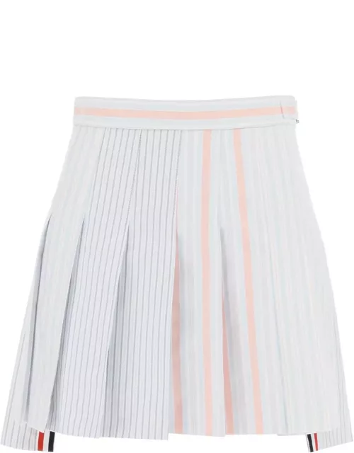 THOM BROWNE funmix striped oxford mini skirt