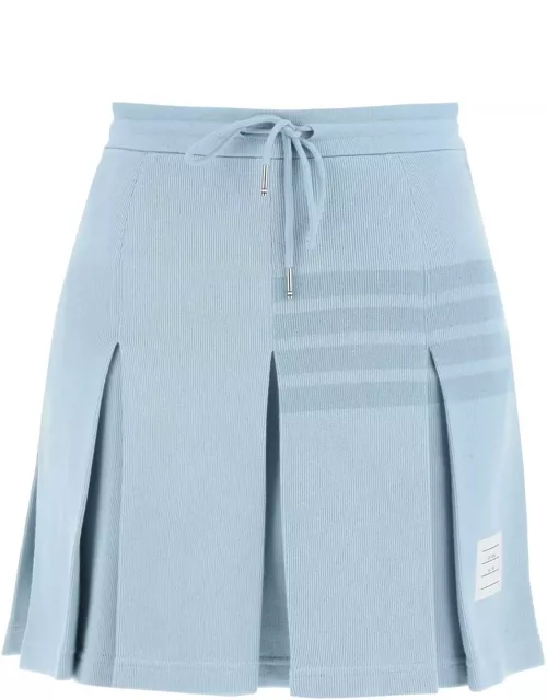 THOM BROWNE Knitted 4-Bar pleated skirt