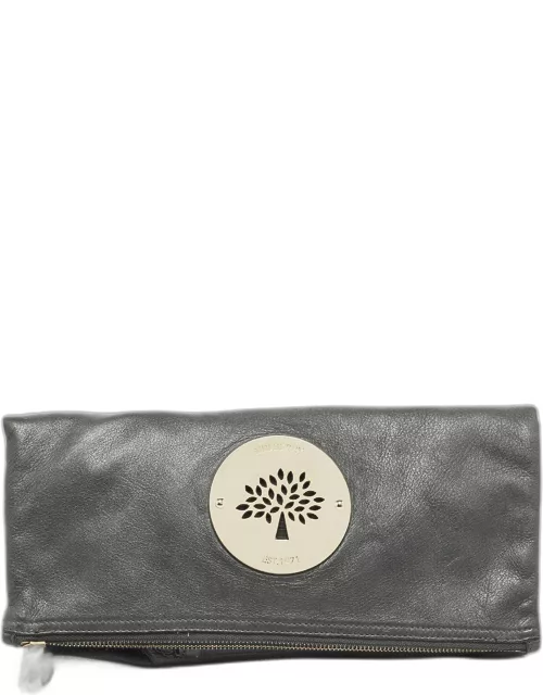 Mulberry Grey Leather Daria Fold-over Clutch