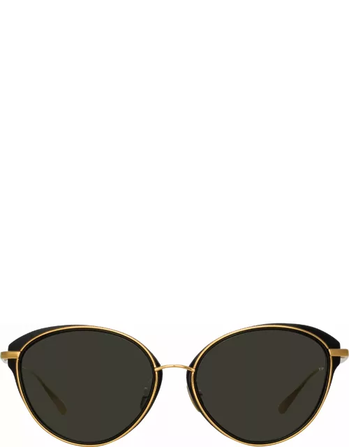 Song Cat Eye Sunglasses in Yellow Gold and Black