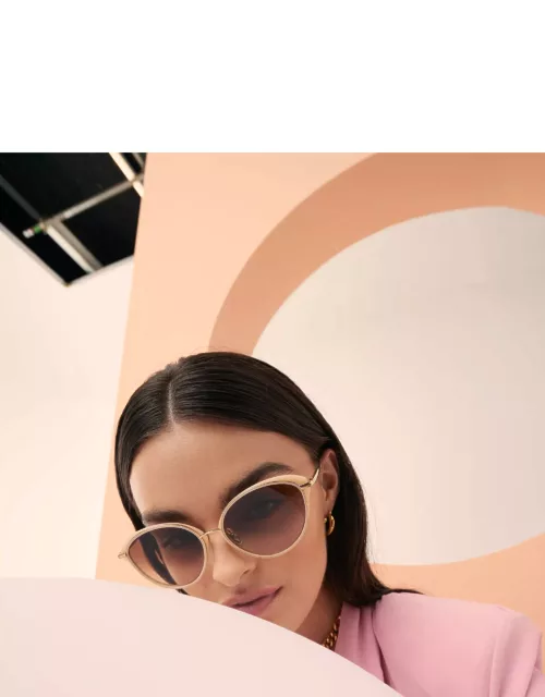 Song Cat Eye Sunglasses in Light Gold and Peach