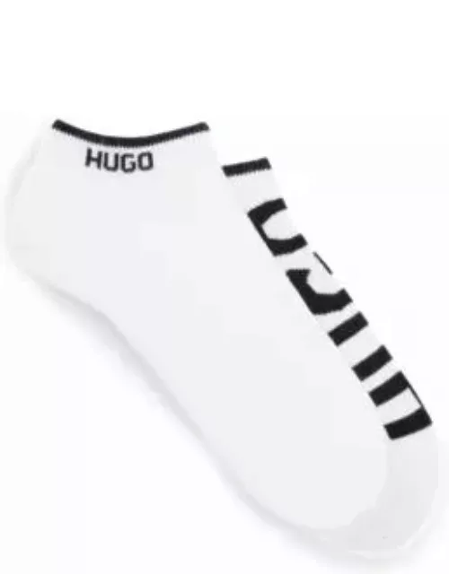 Two-pack of ankle socks with logos- White Women's Underwear, Pajamas, and Sock