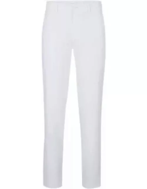 Regular-fit chinos with hidden drawcord and tapered leg- White Men's Casual Pant