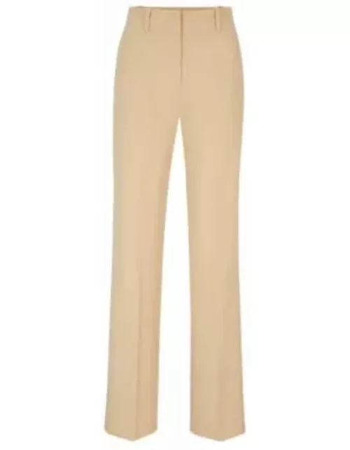 Regular-fit trousers in stretch fabric with wide leg- Light Beige Women's Formal Pant