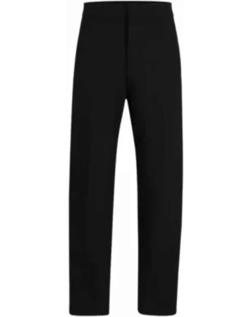 Slim-fit trousers with studded side seams- Black Men's Business Pant
