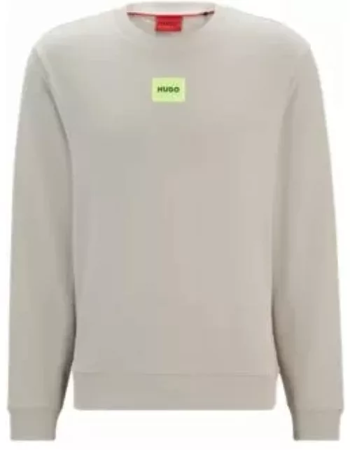 Cotton-terry regular-fit sweatshirt with logo label- Light Grey Men's Sweatshirt