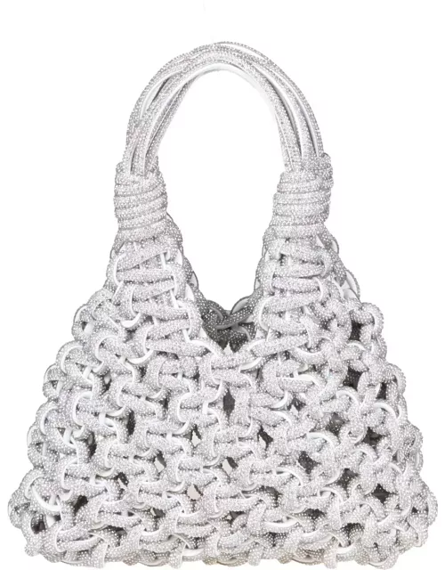 Hibourama Jewel Bag With Weaving And Applied Crystal