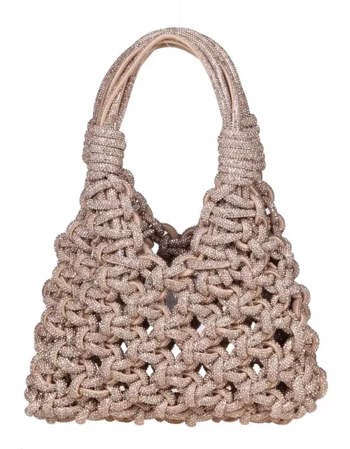Hibourama Jewel Bag With Weaving And Applied Crystal