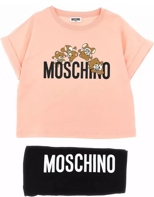Moschino Logo Print T-shirt + Leggings Set