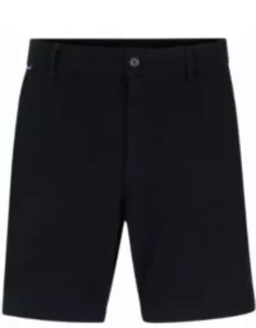 Regular-fit regular-rise shorts in stretch cotton- Dark Blue Men's Short