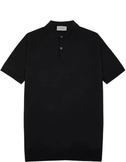 John Smedley Payton Wool Polo Shirt - Black